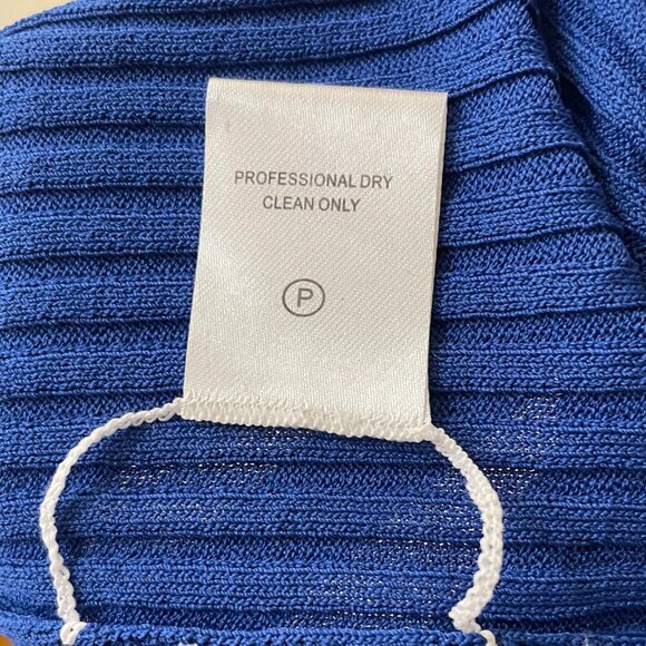New Staud Shoko Colorblock Ribbed Bodycon Dress Blue Aqua Small $195 - Picture 8 of 8